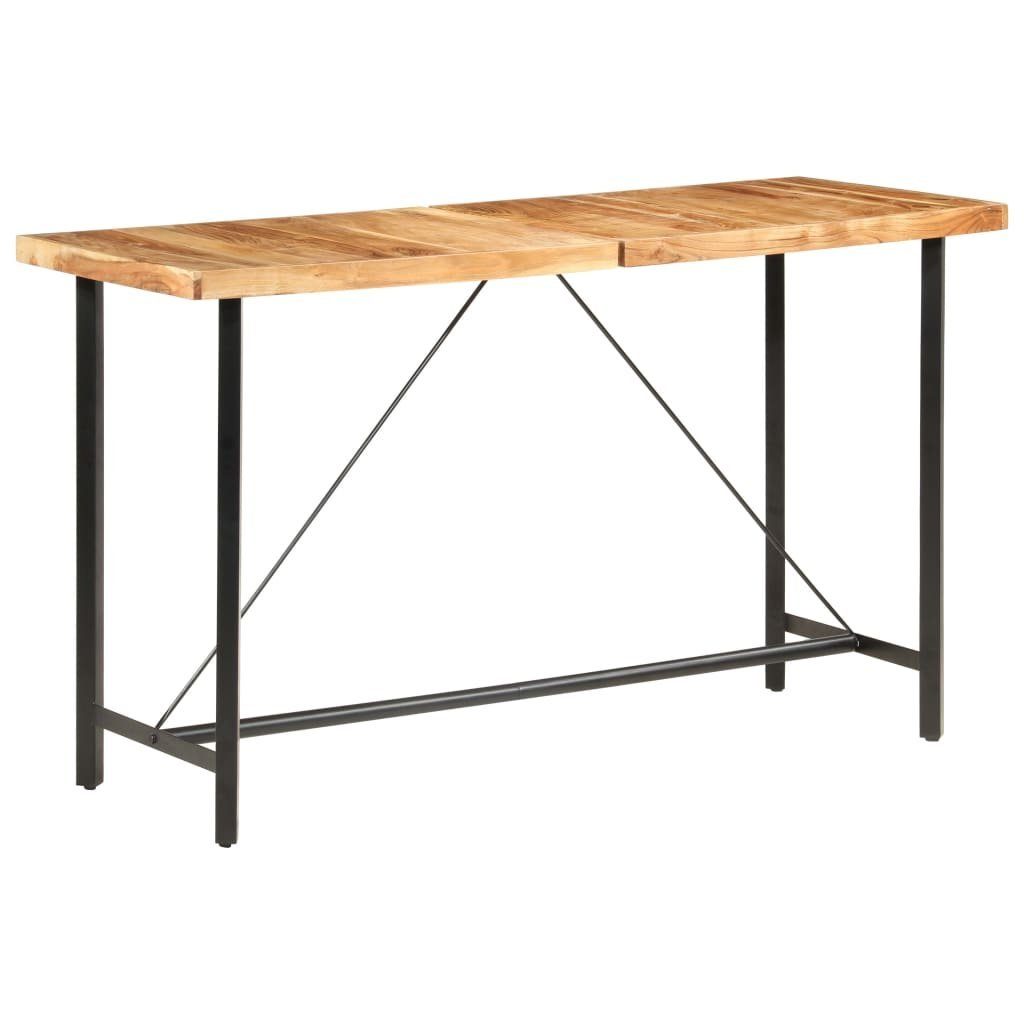 vidaXL Essgruppe 9-tlg. Bar-Set Massivholz, Echtleder und Canvas, (9-tlg)