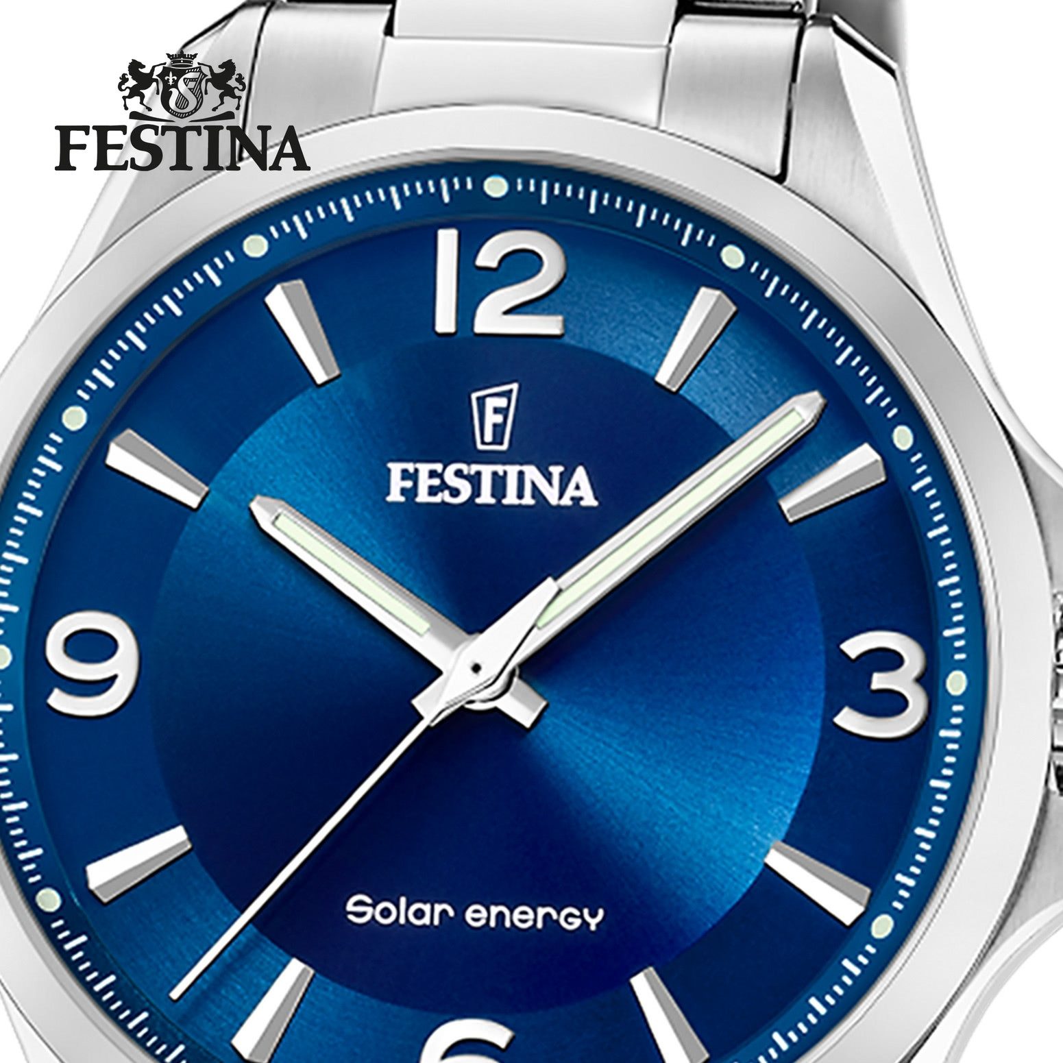 Festina Solaruhr Festina Herrenuhr Edelstahl silber, (Solaruhr), Herren Solaruhr rund, Edelstahlarmband silber, Luxus