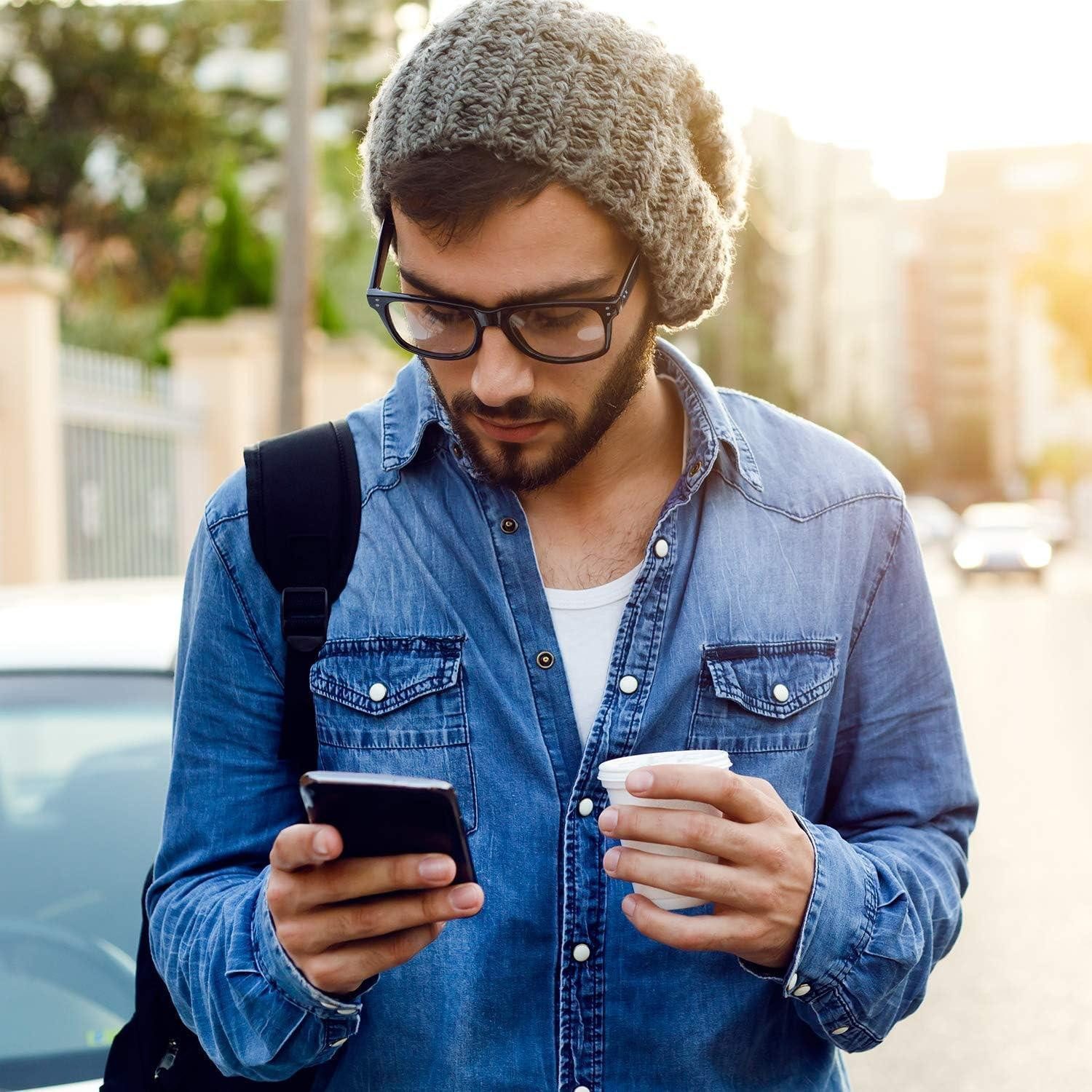 LuxusKollektion Brille Blaulichtfilter Brille Herren Damen ohne Sehstärke UV Modern Schwarz