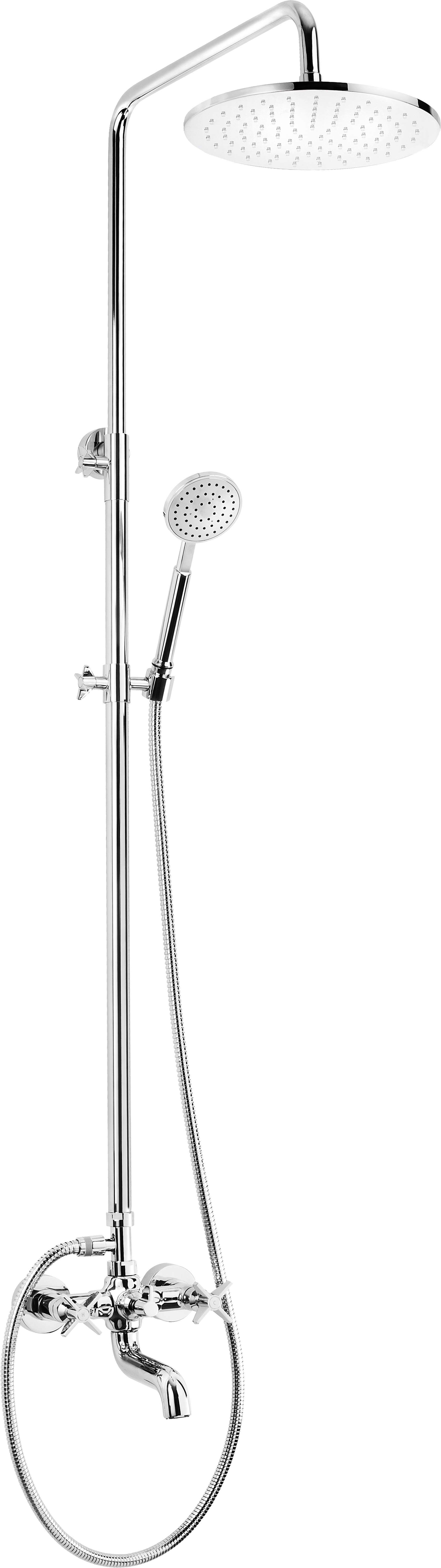 Duscharmatur Duschsystem mit Badewannenarmatur Zweigriff Chrom