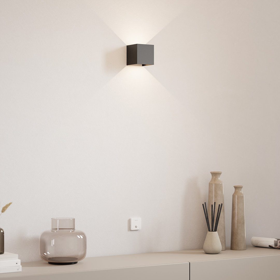 Neona LED Wandleuchte XENA AKKU, Flexibles Lichtspiel durch 4 verstellbare Lichtklappen, LEd fest integriert, Warmweiß – Bild 5 von 5
