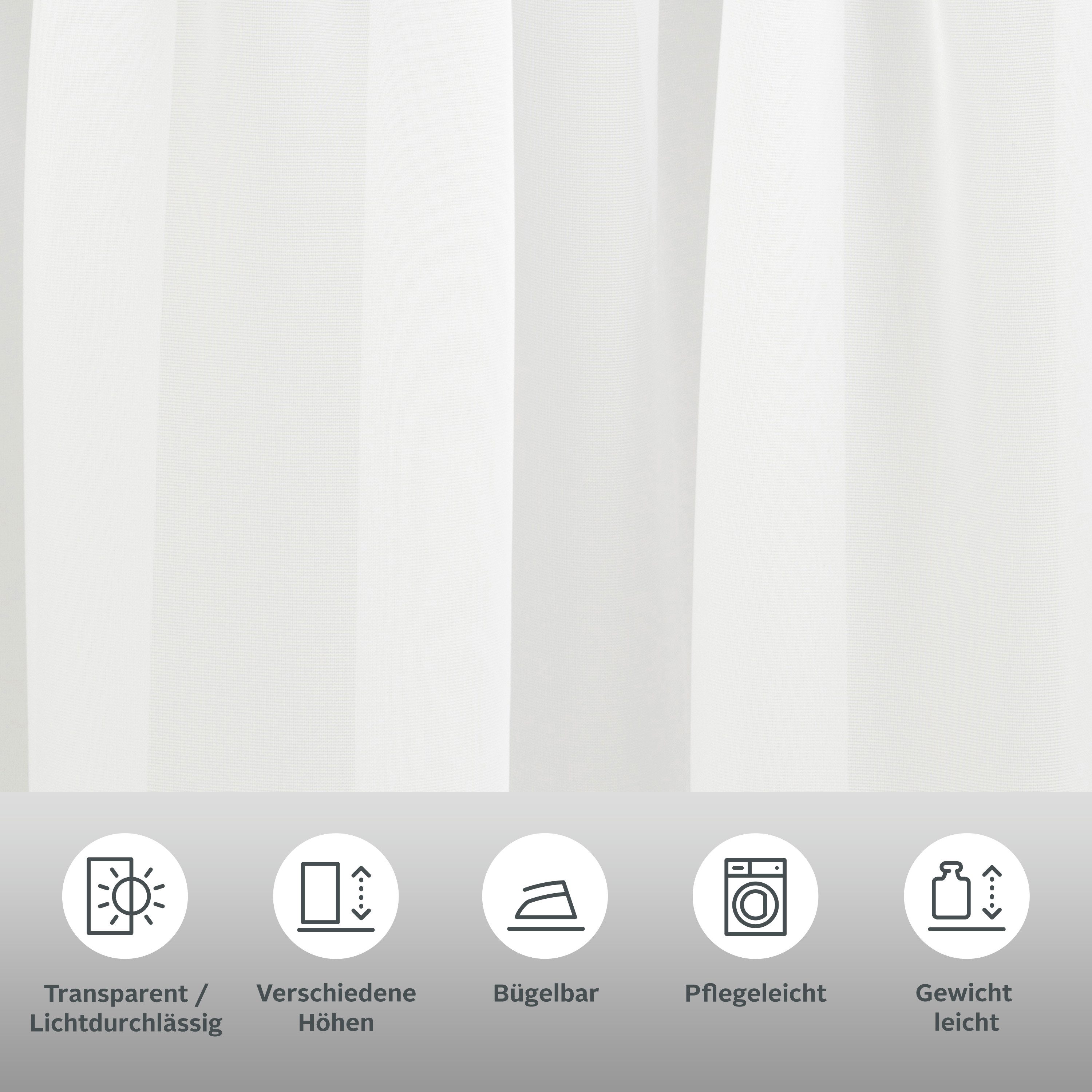 OTTO home Gardine Missy (1 St), Kräuselband, transparent, Polyester, Vorhang, Fertiggardine, Store, transparent