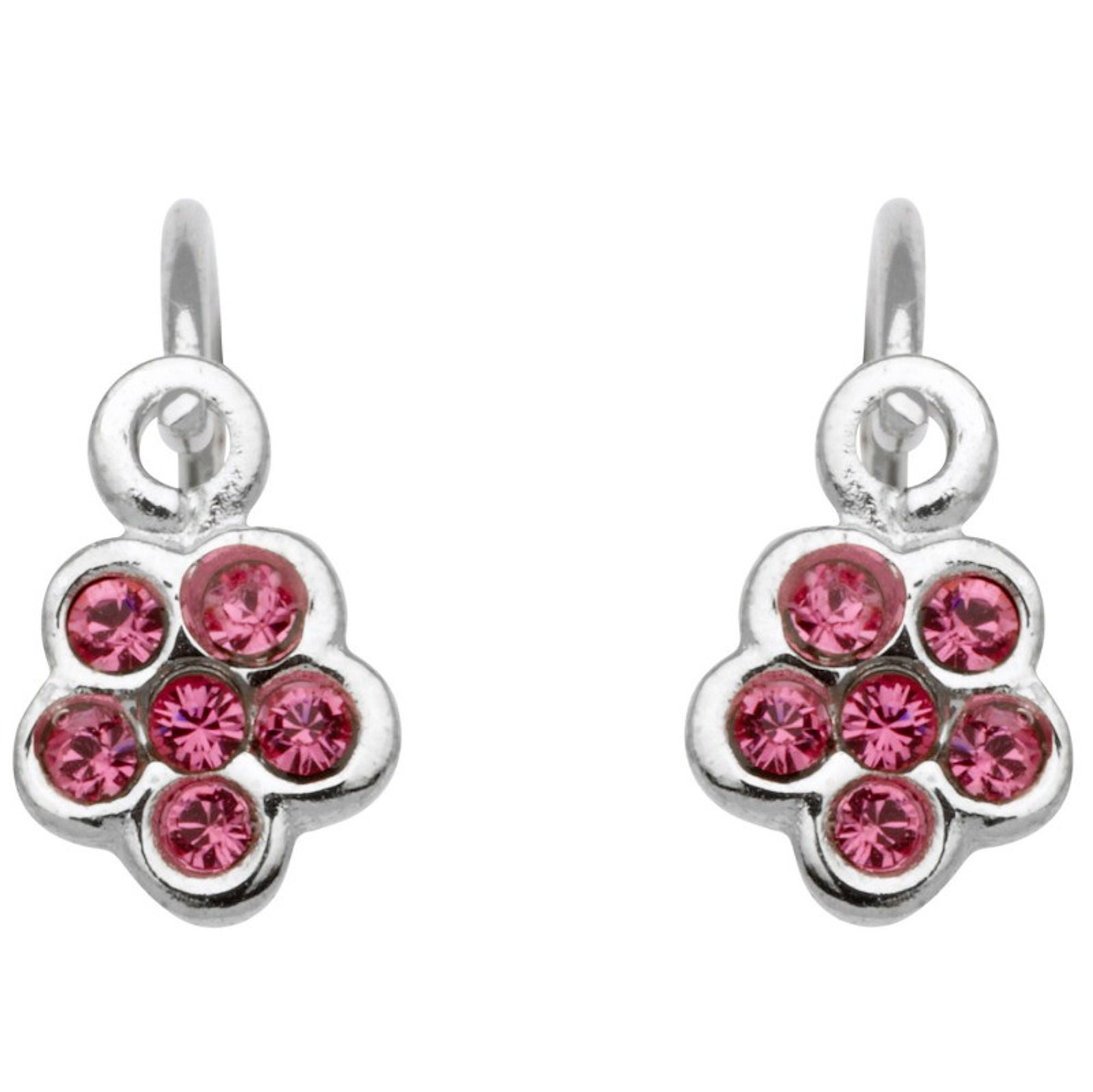 Miamar Ohrring-Set KI58, Miamar KI58 Mädchen Ohrringe Blume 14 Karat (585) Weißgold Rosa