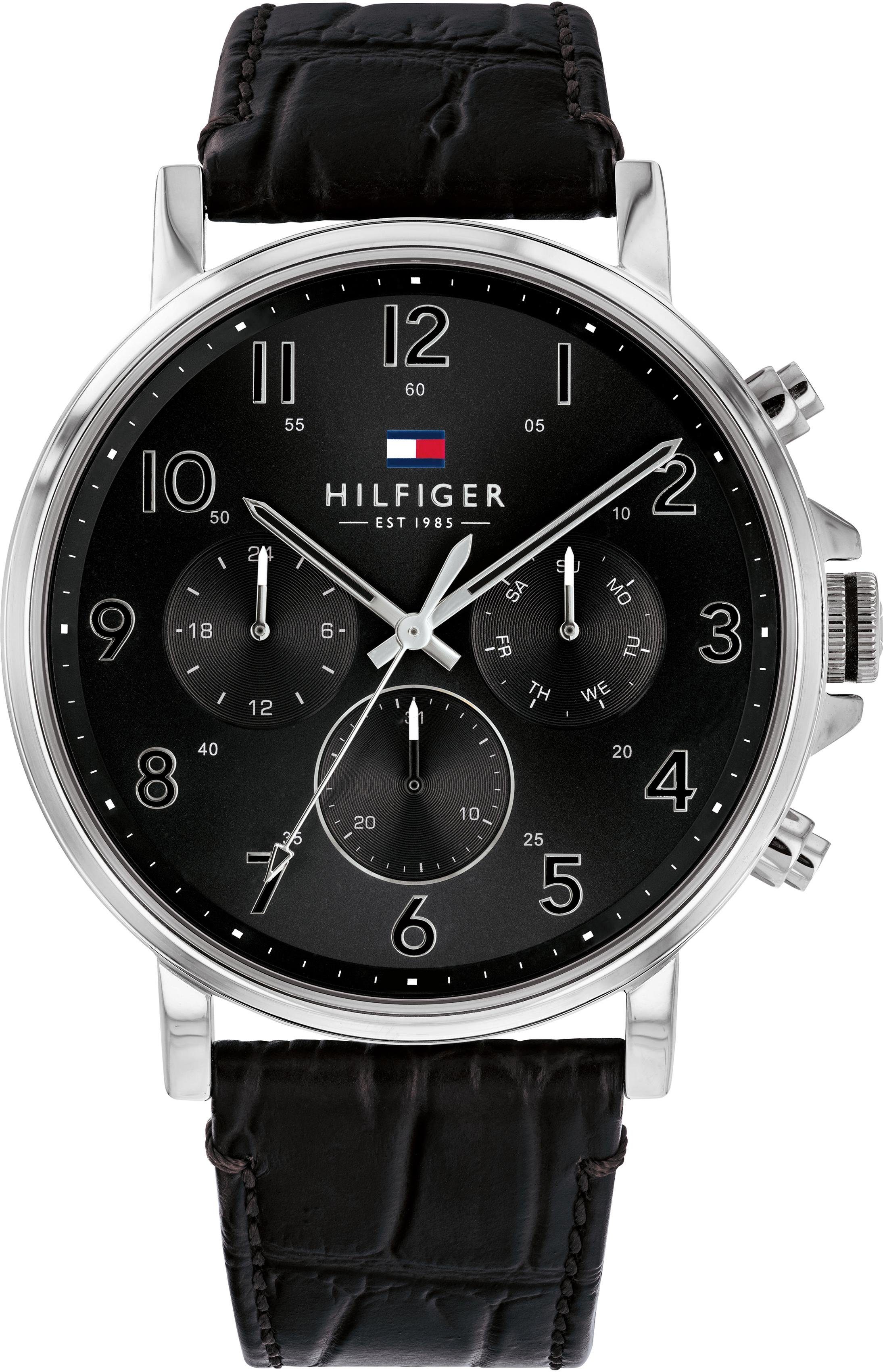 Tommy Hilfiger Multifunktionsuhr Dressed Up, 1710381, Quarzuhr, Armbanduhr, Herrenuhr, Datum, 12/24-Std.-Anzeige, analog