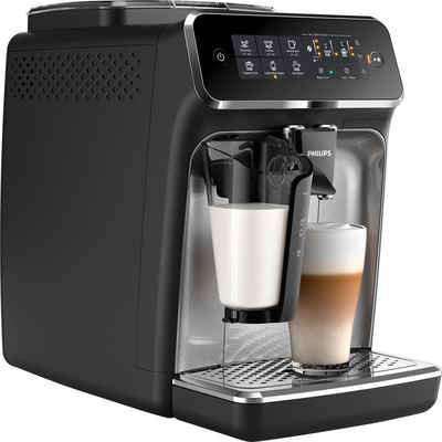 Philips Kaffeevollautomat 3200 Serie EP3246/70 LatteGo, für 5 Kaffeespezialitäten und anpassbarer Stärke, silber schwarz