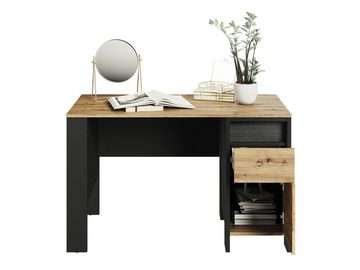 MIRJAN24 Schreibtisch Spot 1D1S SP06 (mit Drehtür und Schublade), mit LED-Beleuchtung, Griffloses Öffnungssystem