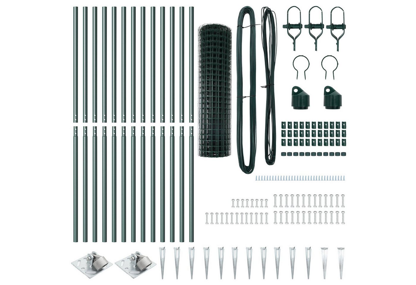Thumbnail - vidaXL Gartenzaun Euro Zaun Set aus 2 Grün Stahl, Kunststoffbeschichtet 25 x 1,2 m, (2-St)