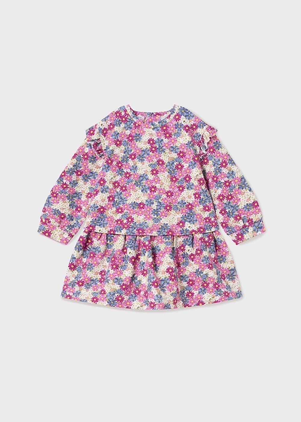 Rosé oder in Kleid Mayoral gemustert BCI Baumwolle Fuchsia Baby A-Linien-Kleid