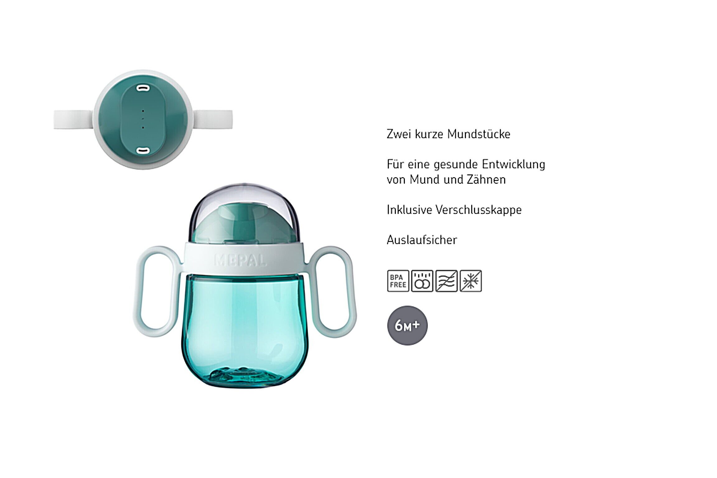 Mepal Trinklernbecher Mio Baby Trinklernbecher Set – 360° ab 6 Monate, auslaufsicher, 100% BPA-freiem Kunststoff (ohne Melamin), spülmaschinengeeignet, BPA frei, Little Farm Design