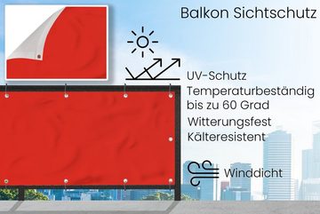 MuchoWow Balkonsichtschutz Rot - Farbe - Einfarbig (1-St) Balkonbanner, Sichtschutz für den Balkon, Robustes und wetterfest