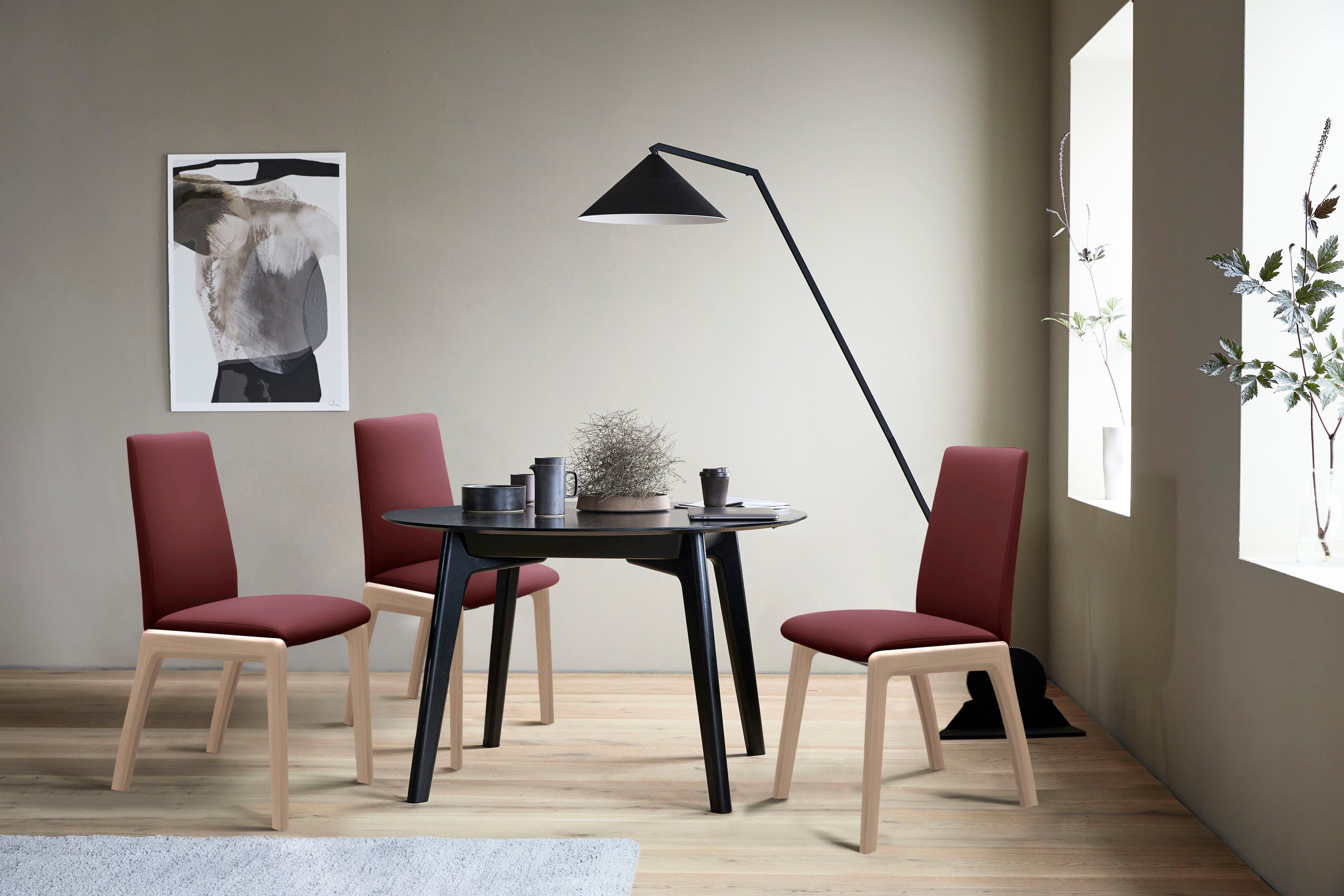 Stressless® Polsterstuhl Laurel, Low Back, Größe M, mit abgerundeten Beinen in Schwarz