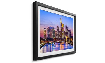 WandbilderXXL Bild mit Rahmen Frankfurt Skyline, Frankfurt, Wandbild, in 4 Größen erhältlich