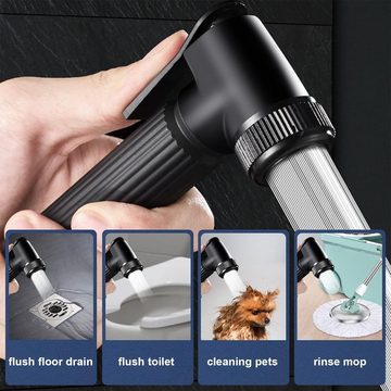 DnKelar Duschsystem Duschset, mit großer Regendusche, Handbrause, mit Höheverstellbarer Duschstange (Thermostat-LED Anzeige