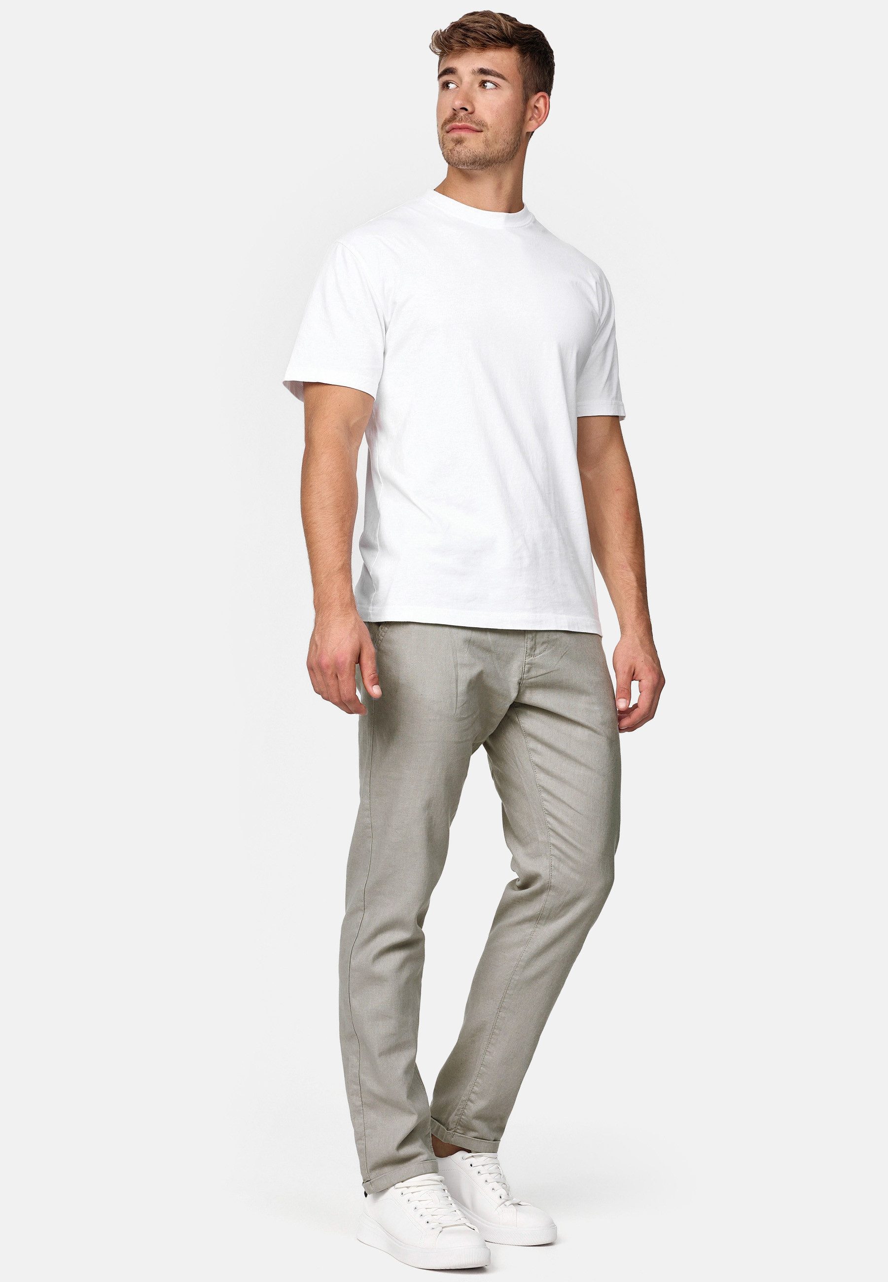 Indicode Leinenhose Herren Bryne Sommerhose Leinen Herrenhose mit 4 Taschen, Leinen,- Baumwollgemisch