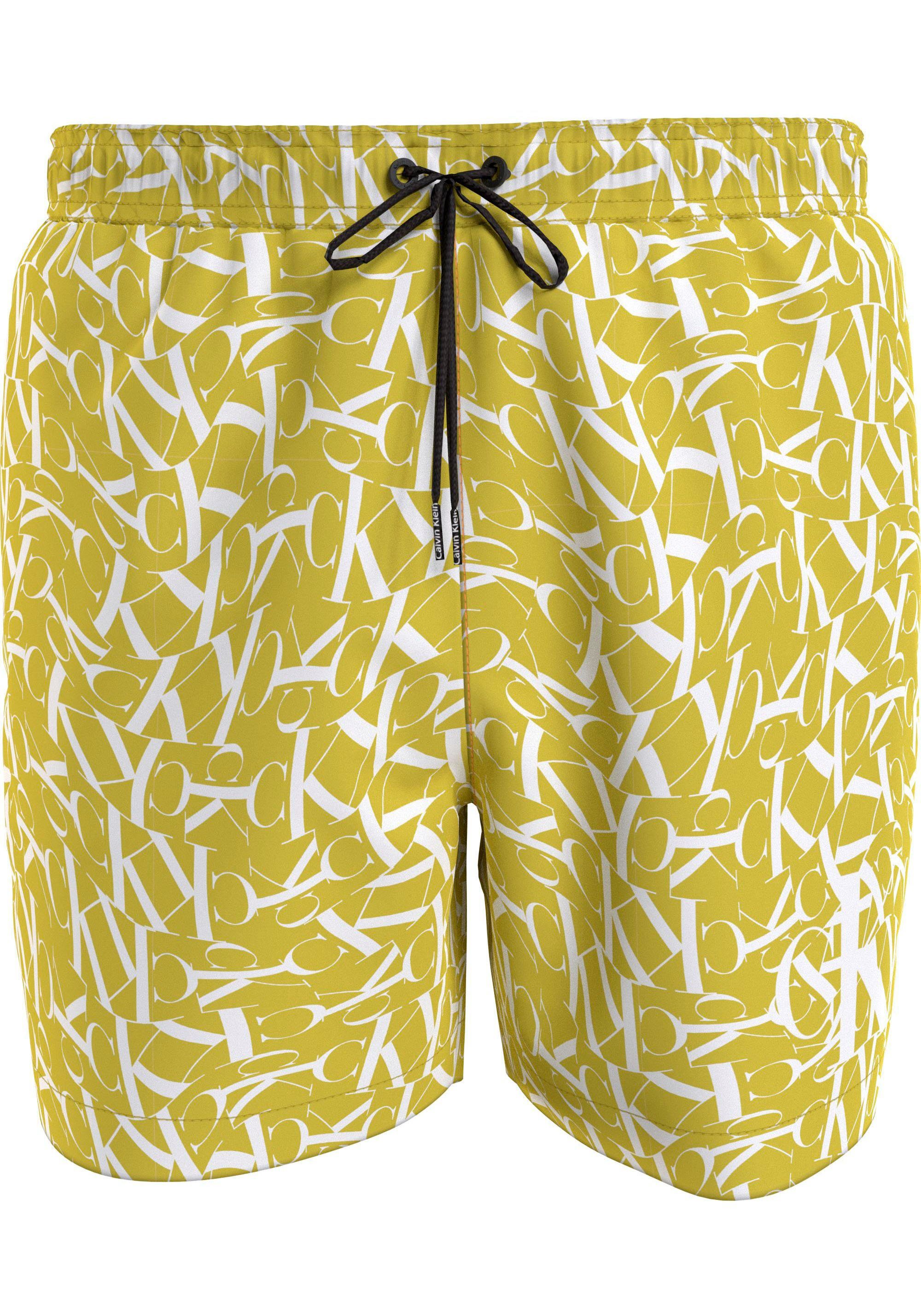 Calvin Klein Swimwear Badehose mit Muster gelb