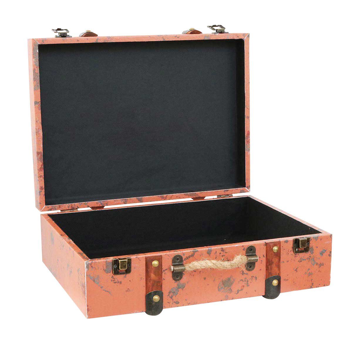 Aubaho Dekofigur Nostalgie Holz Vintag Holzkoffer Antik-Stil Oldtimer Koffer Kiste 38cm
