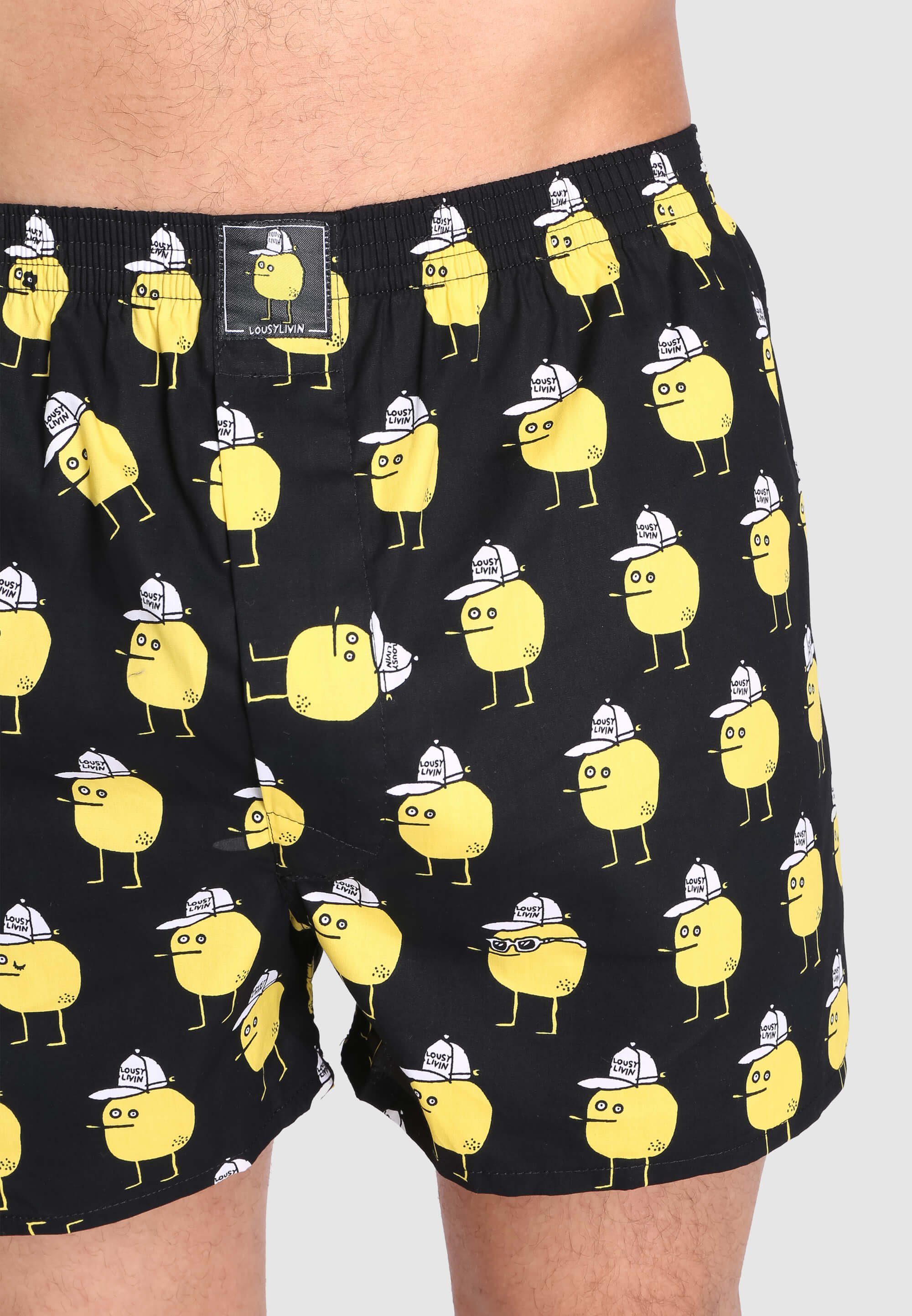 coolen Comic-Motiven Lousy schwarz mit Livin Boxershorts Toast Zitrone