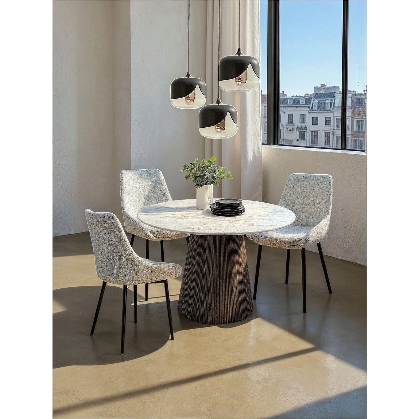 Kare Design Esstisch Glenn, Marmor, Ø115cm