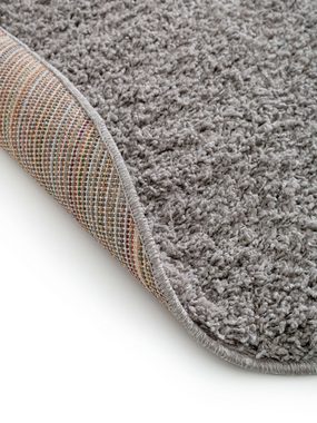Hochflor-Teppich Soho, benuta, rund, Höhe: 31 mm, Kunstfaser, Uni, Contemporary, Wohnzimmer