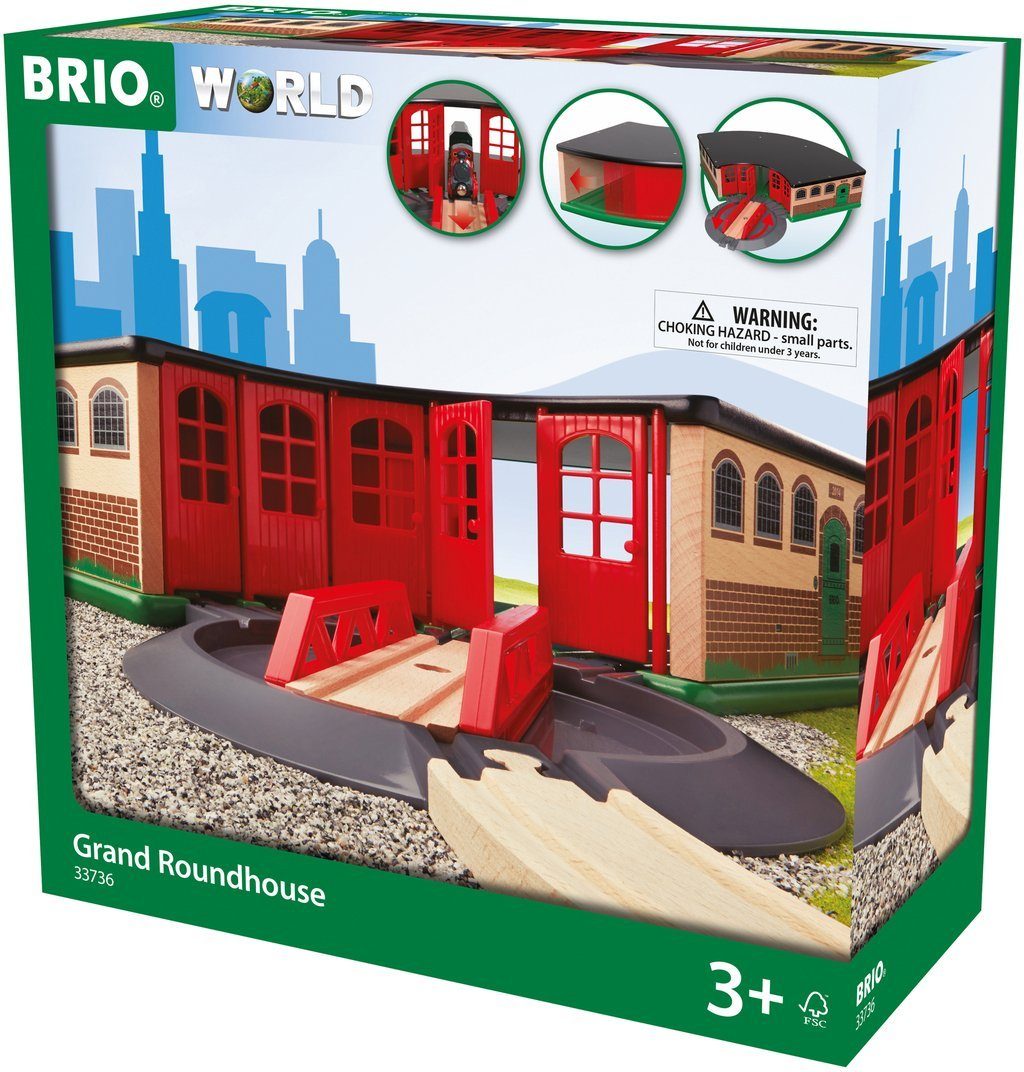 BRIO® Spielzeugeisenbahn-Gebäude BRIO® WORLD, Großer Ringlokschuppen