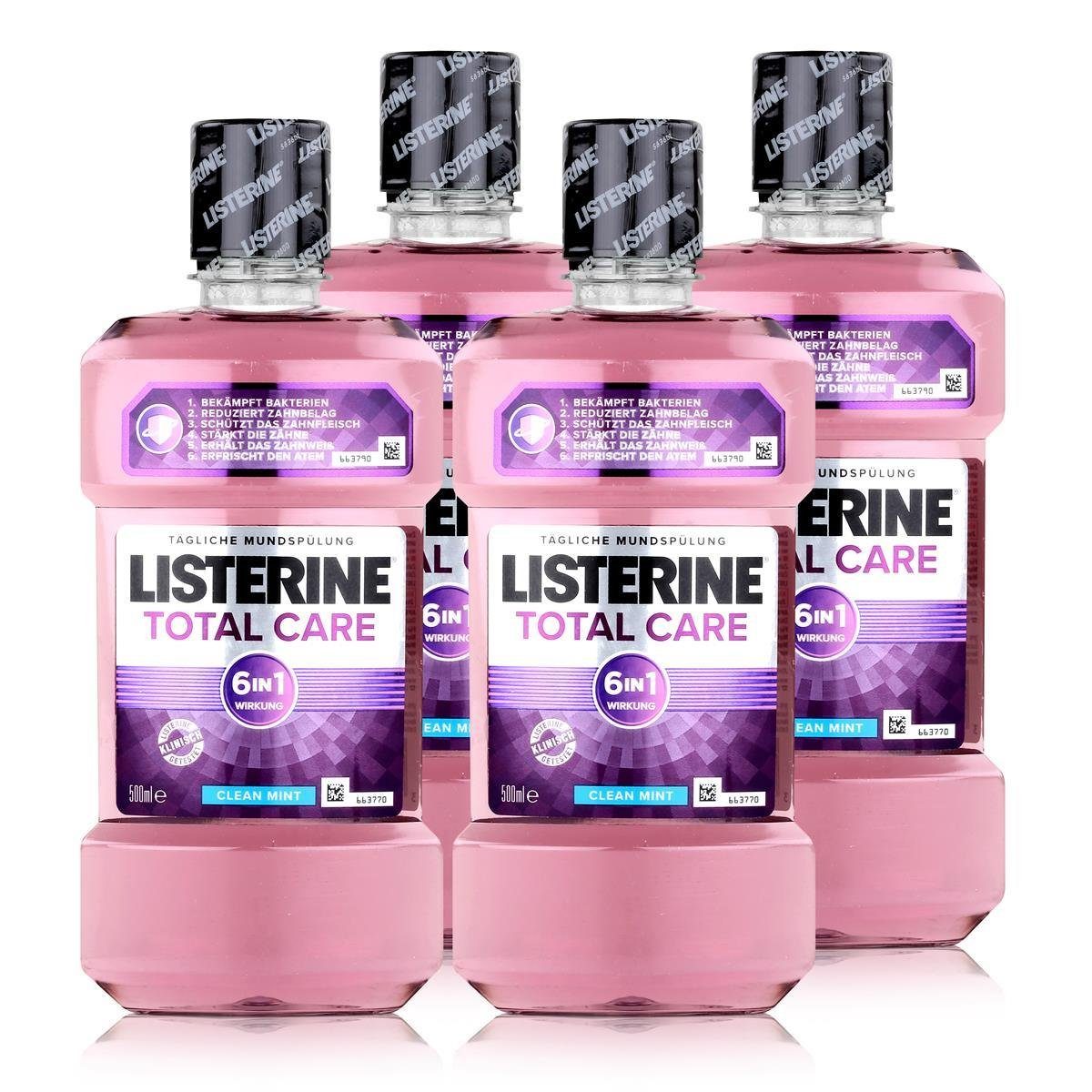Listerine Mundspülung, Listerine Total Care 500ml - Erhält das Zahnfleisch gesund (4er Pack)