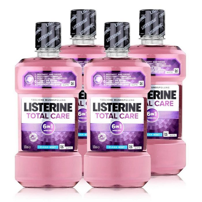 Listerine Mundspülung Listerine Total Care 500ml - Erhält das Zahnfleisch gesund (4er Pack)