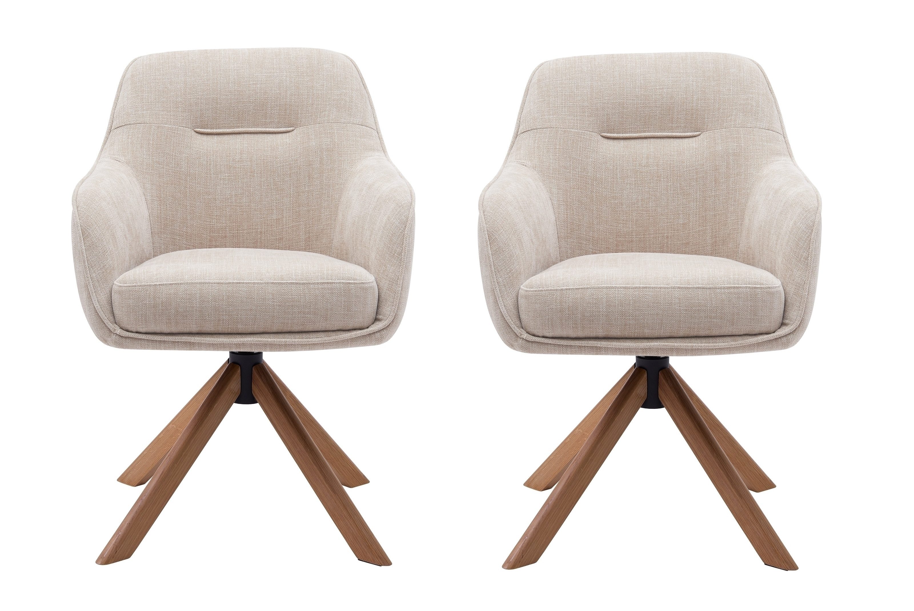 freiraum Armlehnstuhl Avola (2er-Set), (2er-Set) leinen-beige, 360° drehbar günstig online kaufen