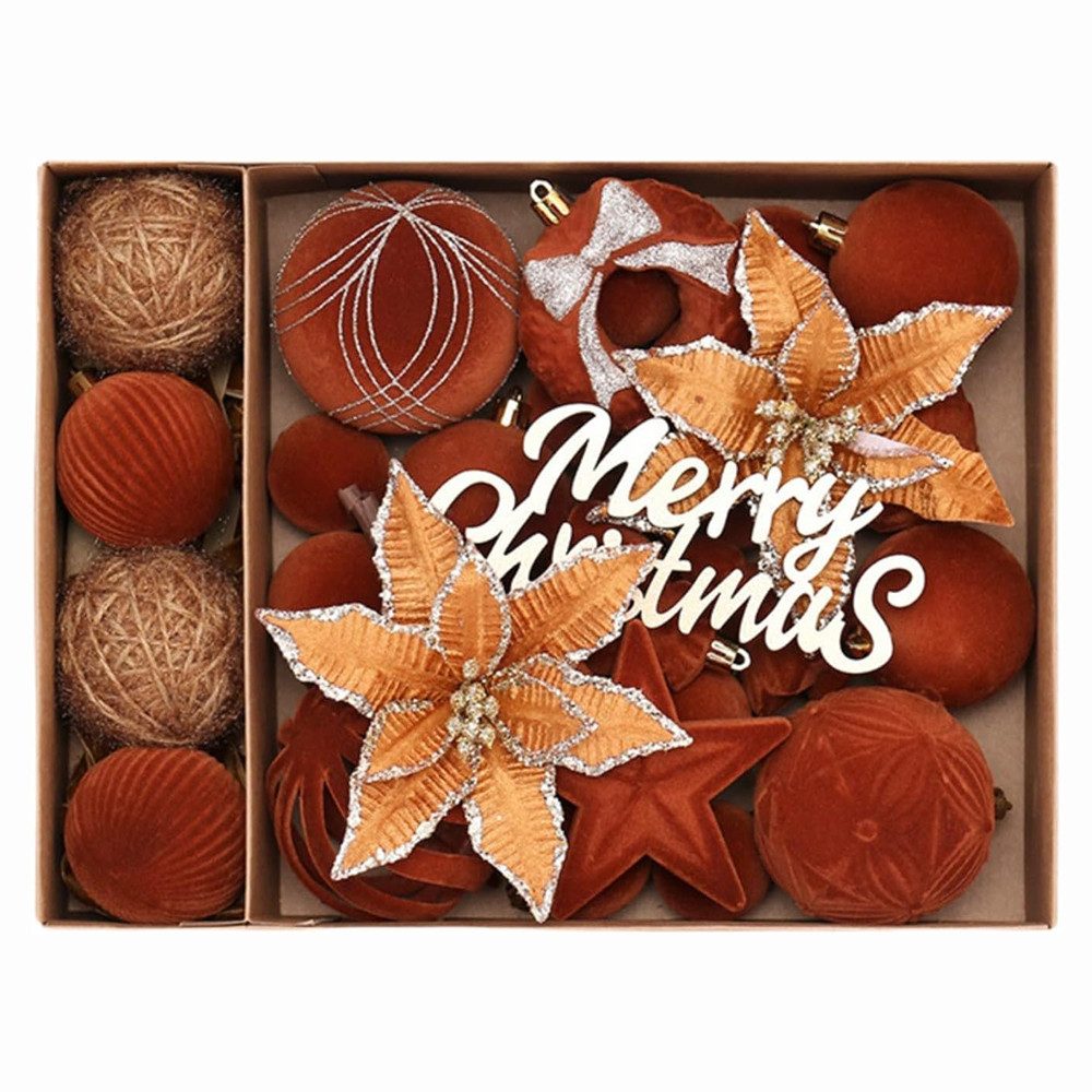 Coonoor Weihnachtsbaumkugel 38 stück Christbaumkugeln Weihnachtskugeln Set Weihnachtsbaum Deko