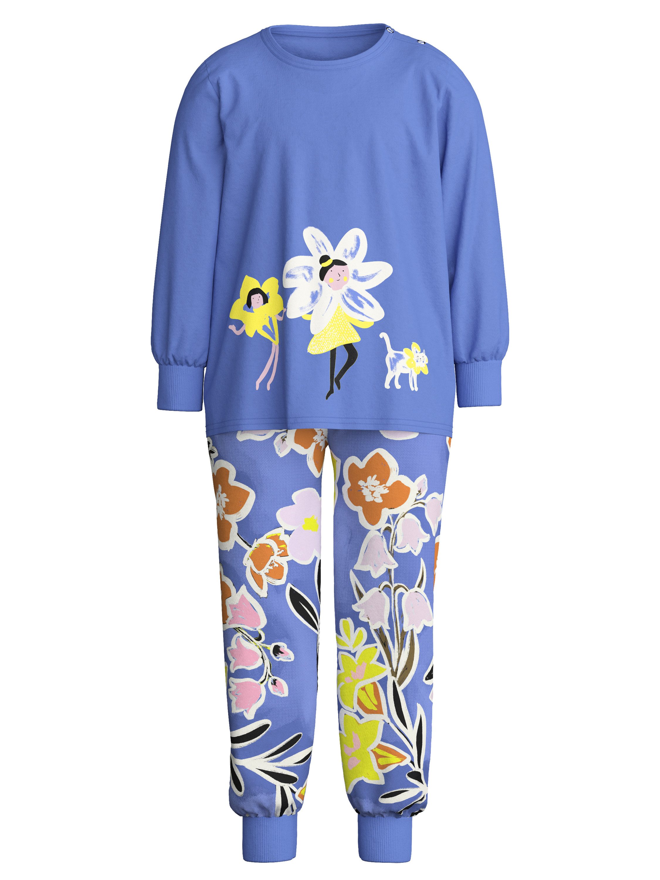 CALIDA Pyjama Toddlers Flowers Kinder (2 tlg) weich, bequem mit Bündchen