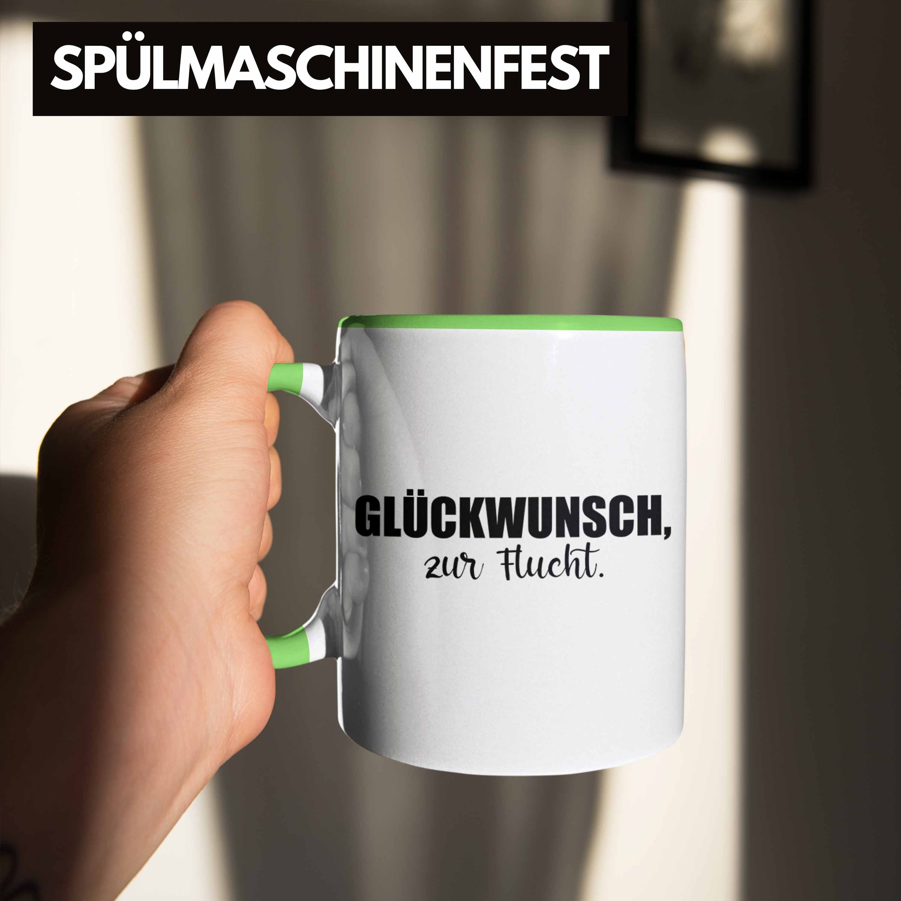 Geschenk Tasse Jobwechsel Lustig Grün Tasse Sprüche Glückwunsch Kollegin Trendation Abschiedsgeschenk Kollege Zur - Flucht