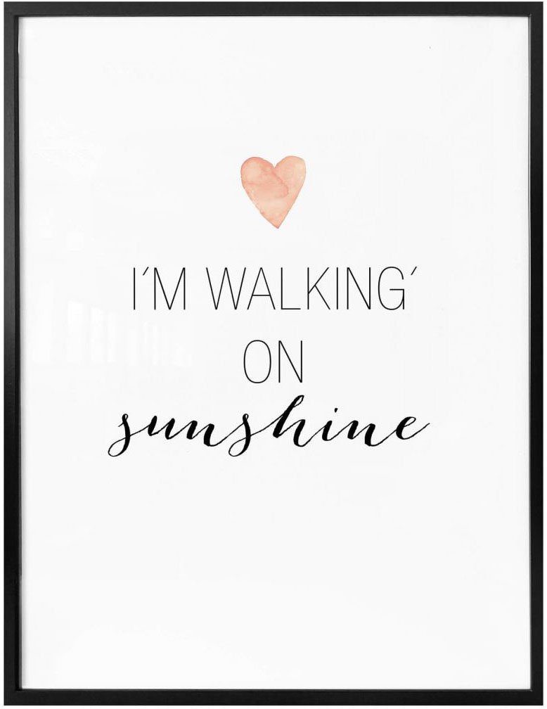 walking (1 Wall-Art sunshine, St), Wandbild, Wandposter on Bild, Poster, Schriftzug Poster