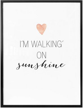 Wall-Art Poster walking on sunshine, Schriftzug (1 St), Poster ohne Bilderrahmen