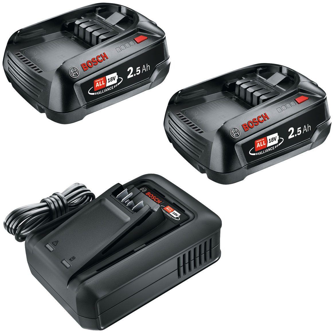 Bosch Home & Garden »PBA 18V 2.5Ah« Akku Starter-Set (2 St), inkl. Ladegerät