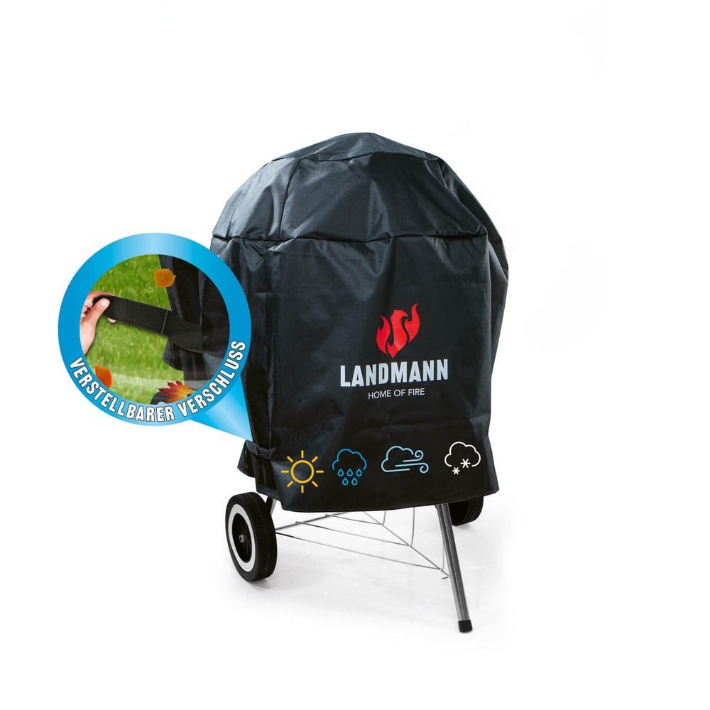 LANDMANN Grillabdeckhaube Wetterschutzhaube Premium 90x70x70cm, reißfest, atmungsaktiv, wasserdicht, kältebeständig, kein ausbleichen