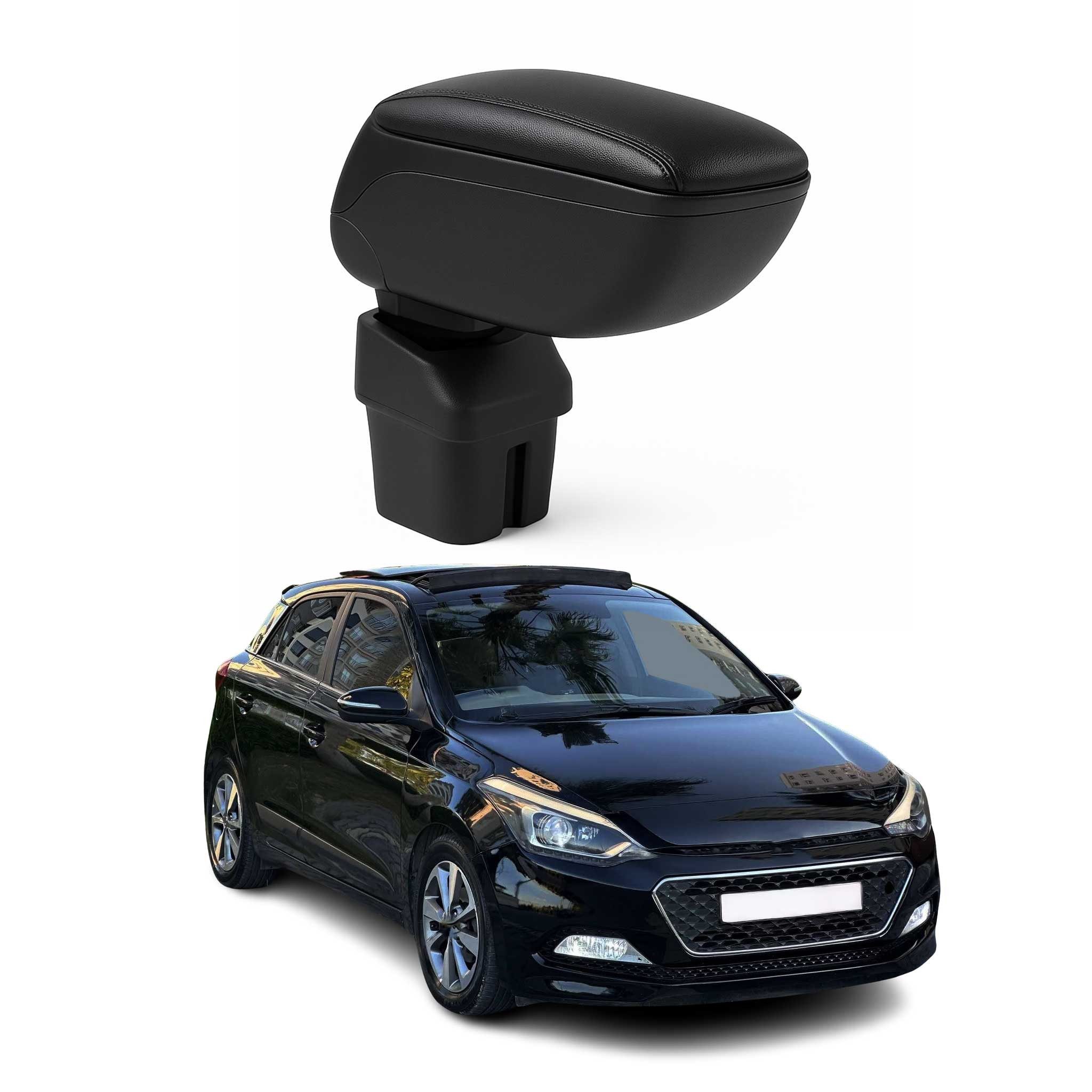 OMAC Armlehne Mittelarmlehne für Hyundai i20 2 GB 2014-2020 PU-Leder ABS Schwarz, Langlebig,Multifunktional,Einfache Installation