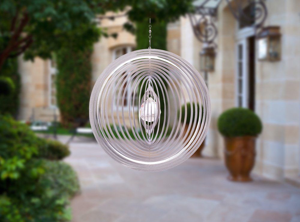 Windspiel Circolo mit Windspiel 40mm klarer Kristall Edelstahl ILLUMINO -XL Garten