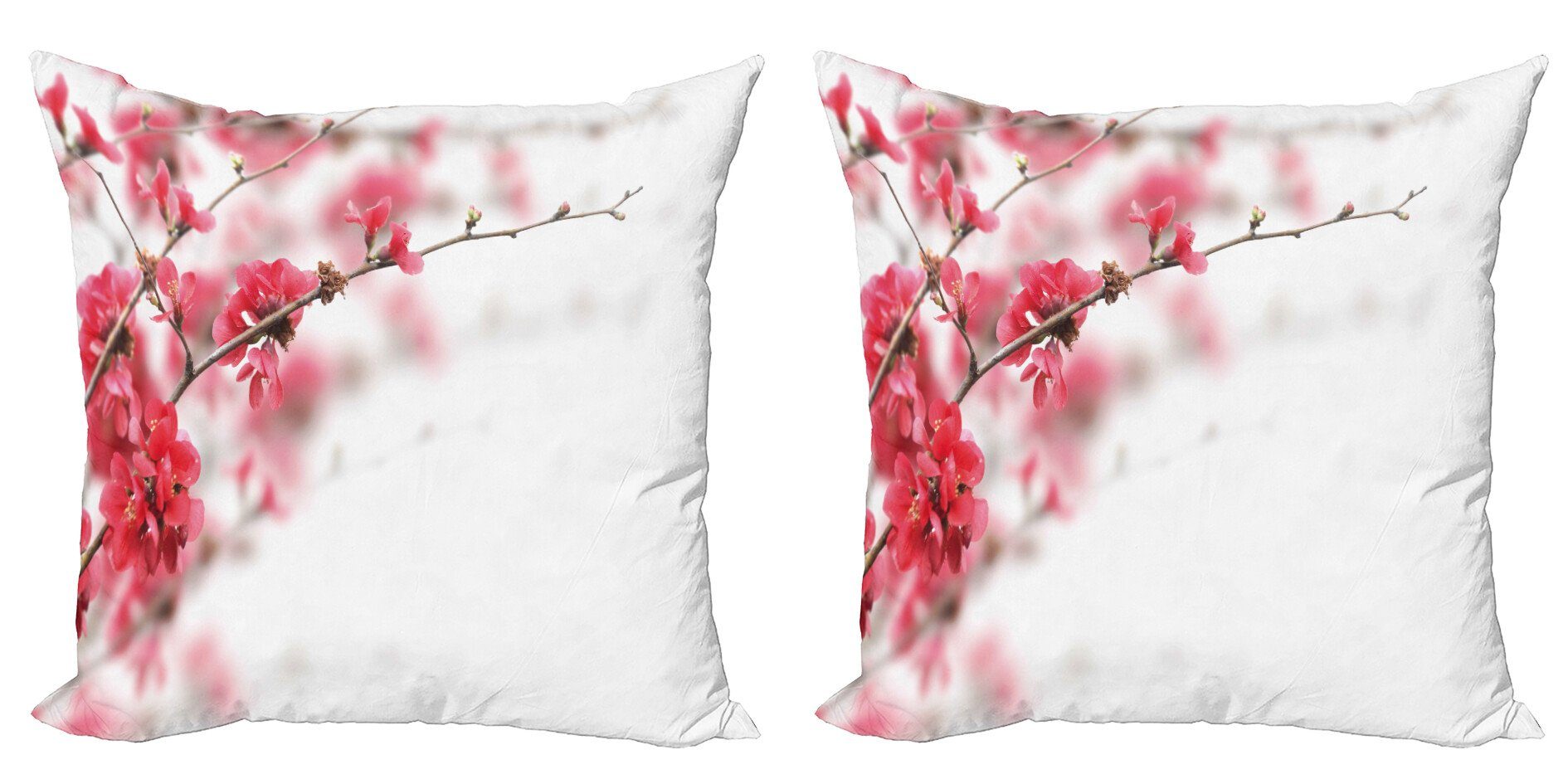 Kissenbezüge Modern Accent Doppelseitiger Digitaldruck, Abakuhaus (2 Stück), japanisch Kirschblüten Misty