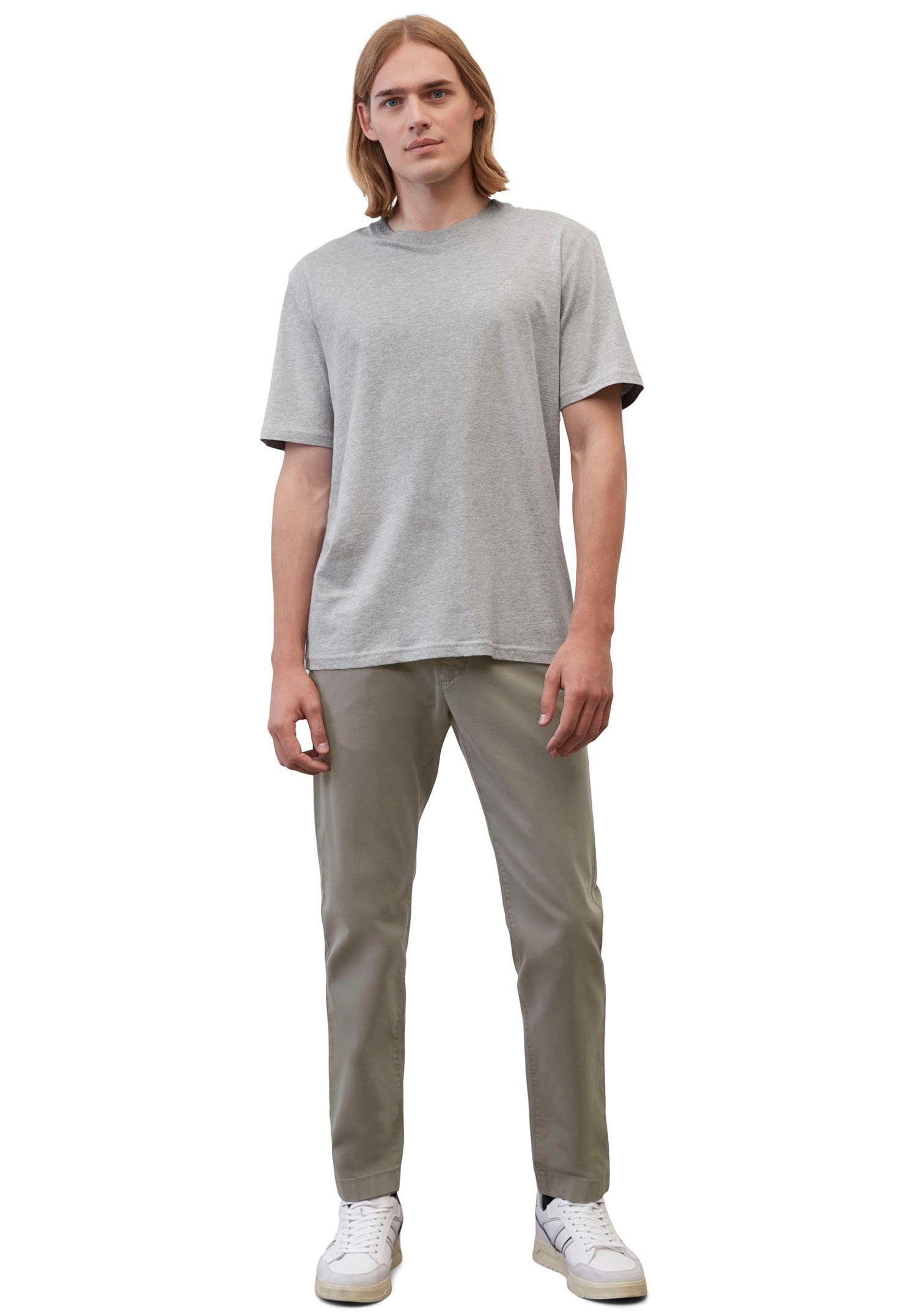 O'Polo aus grey T-Shirt Logo-T-Shirt Marc twentyfour Bio-Baumwolle