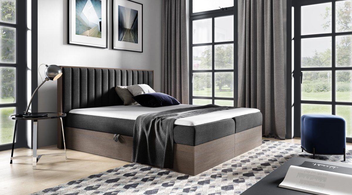 Luxusbetten24 Holzbett Designer Holzbett Jonah, mit Stauraum