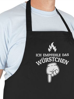 Shirtracer Kochschürze Ich empfehle das Würstchen - Lustiges Geschenk für Grillfans Vatertag, (1-tlg), Grillschürze Herren Männer