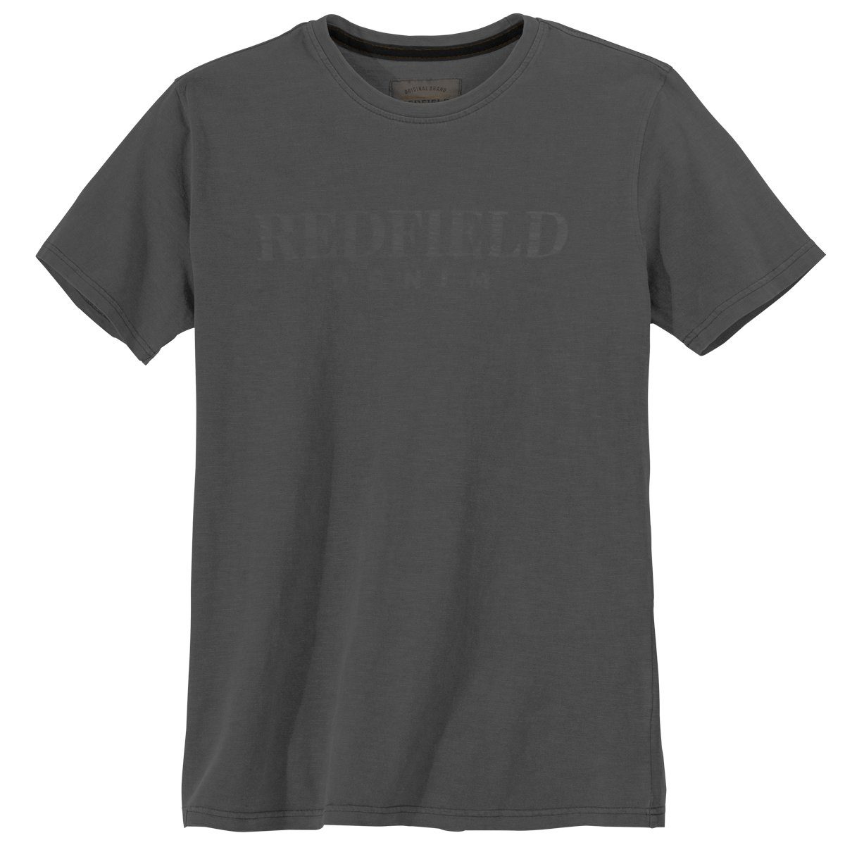 redfield Rundhalsshirt Vintage Print Redfield T-Shirt Große Größen grau