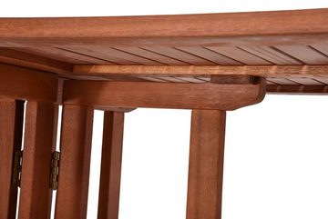 Spetebo Gartentisch Balkontisch BALTIMORE aus Eukalyptus Holz klappbar (Stück, 1-St., Holztisch), Outdoor Esstisch aus FSC Massivholz geölt