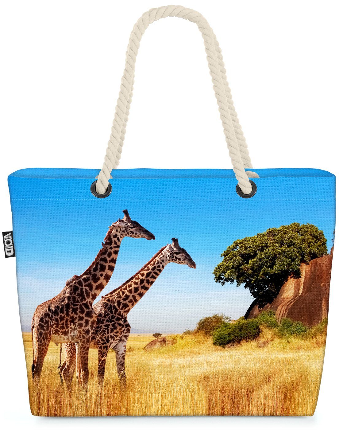 VOID Strandtasche (1-tlg), Giraffe Afrika Beach Bag Giraffe Afrika Palme Safari Dschungel Zoo Wüste Fell