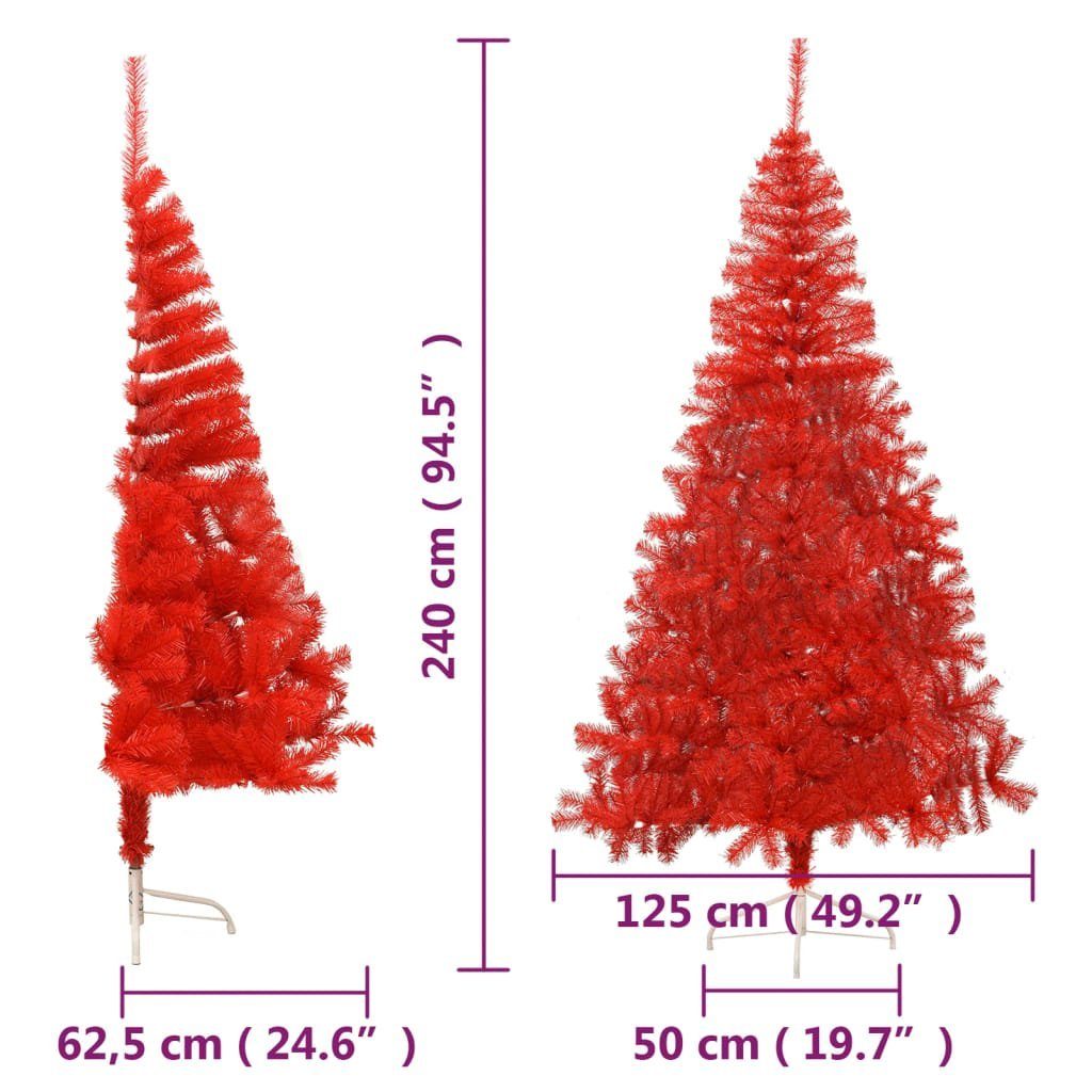 mit furnicato PVC Weihnachtsbaum Künstlicher Halb-Weihnachtsbaum Ständer Rot Künstlicher cm 240