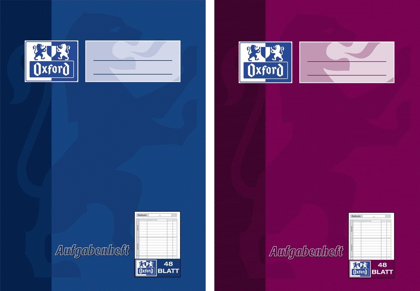 OXFORD Schulheft Oxford 100057951 Aufgabenheft - A5, 48 Blatt, sortiert