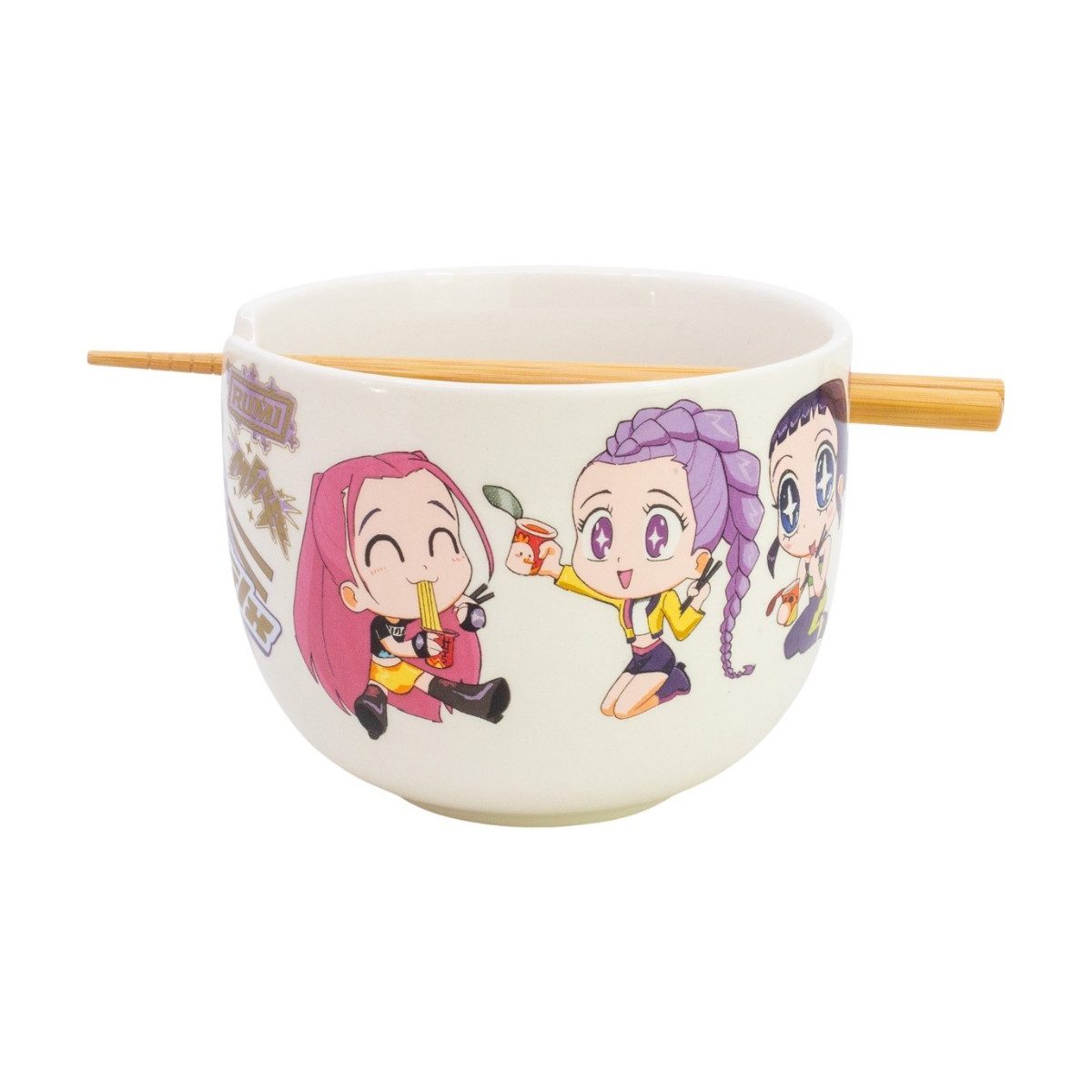 K-Pop Demon Hunters Schüssel Ramen Schüssel 2515 ml mit Stäbchen Geschenkbox, Keramik – Bild 5 von 5
