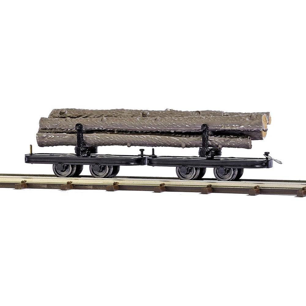 Busch Feldbahn Elektrolokomotive H0f Drehgestell-Langholzwagen 12224