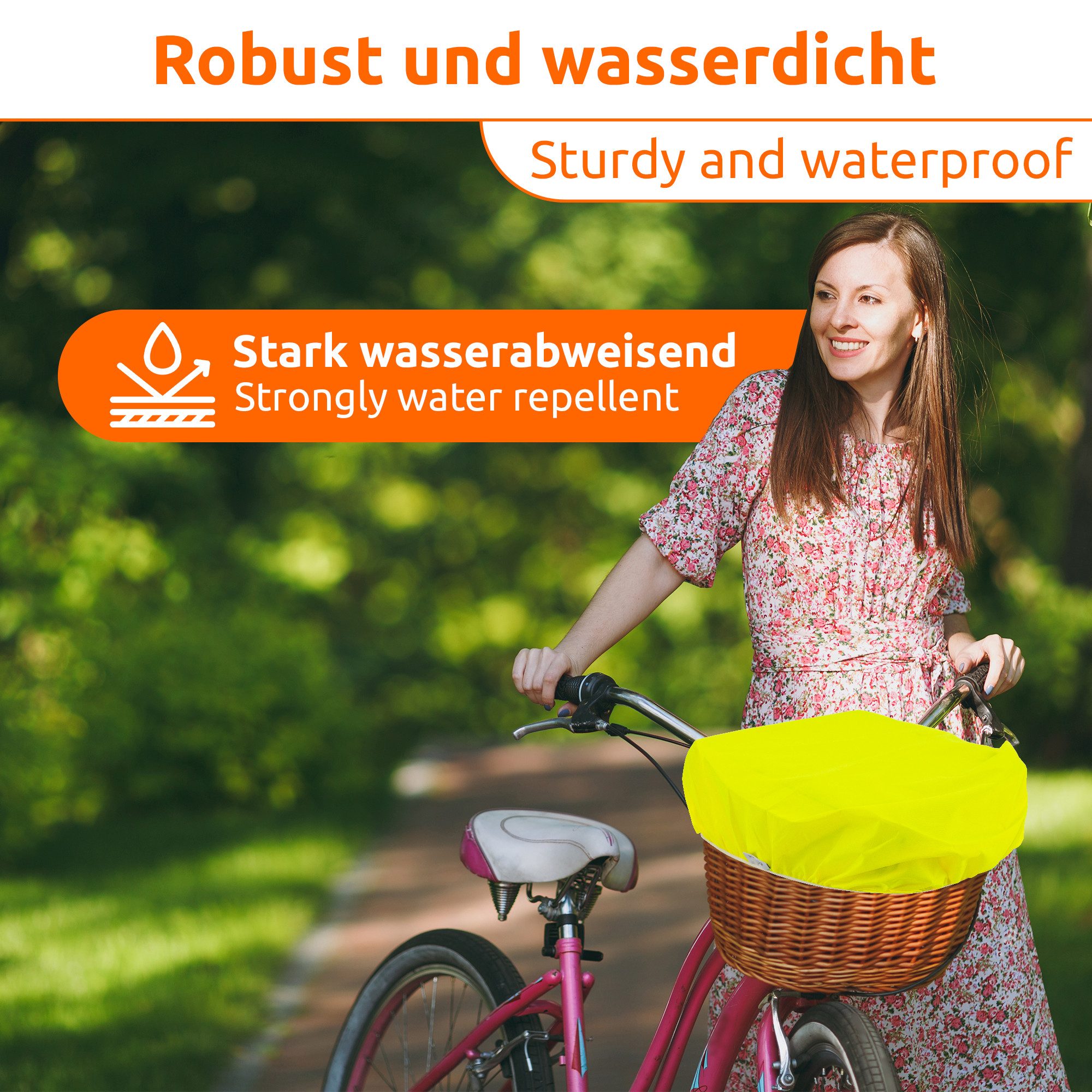 ECENCE Fahrradkorb 1x Fahrradkorb Regenschutz Gelb Abdeckung Überzug günstig online kaufen