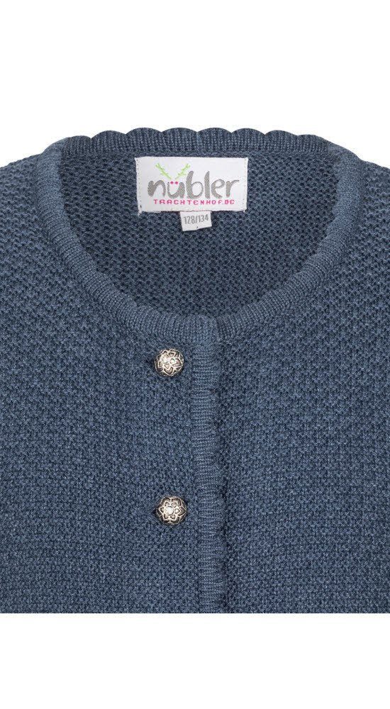 Nübler Trachtenstrickjacke Kinderstrickjacke Yvonne in Blau von Nübler