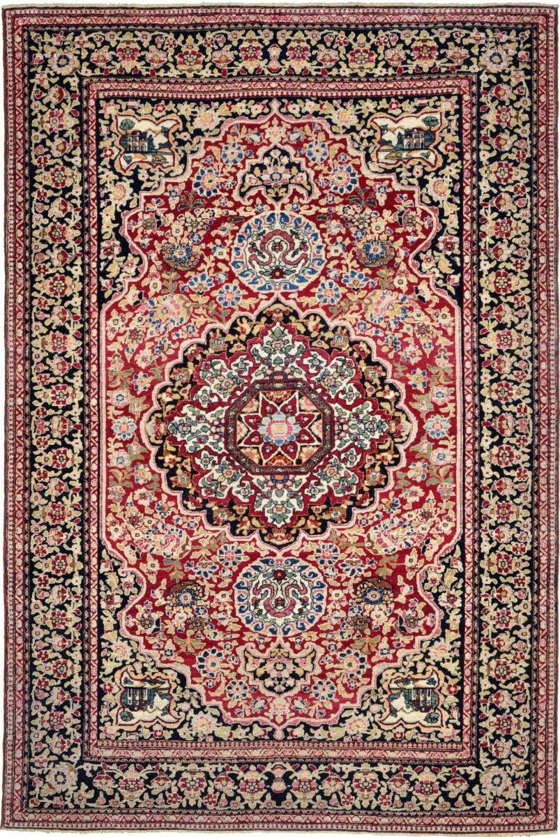 Handgeknüpfter Nadjafabad / Trading, Orientteppich mm Antik Orientteppich Nain 12 141x214 Höhe: Perserteppich, rechteckig,